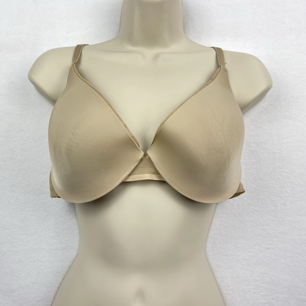 Maidenform Size 38D Beige One Fab Fit® DreamWire Demi Bra Sheer Side Style 07219
